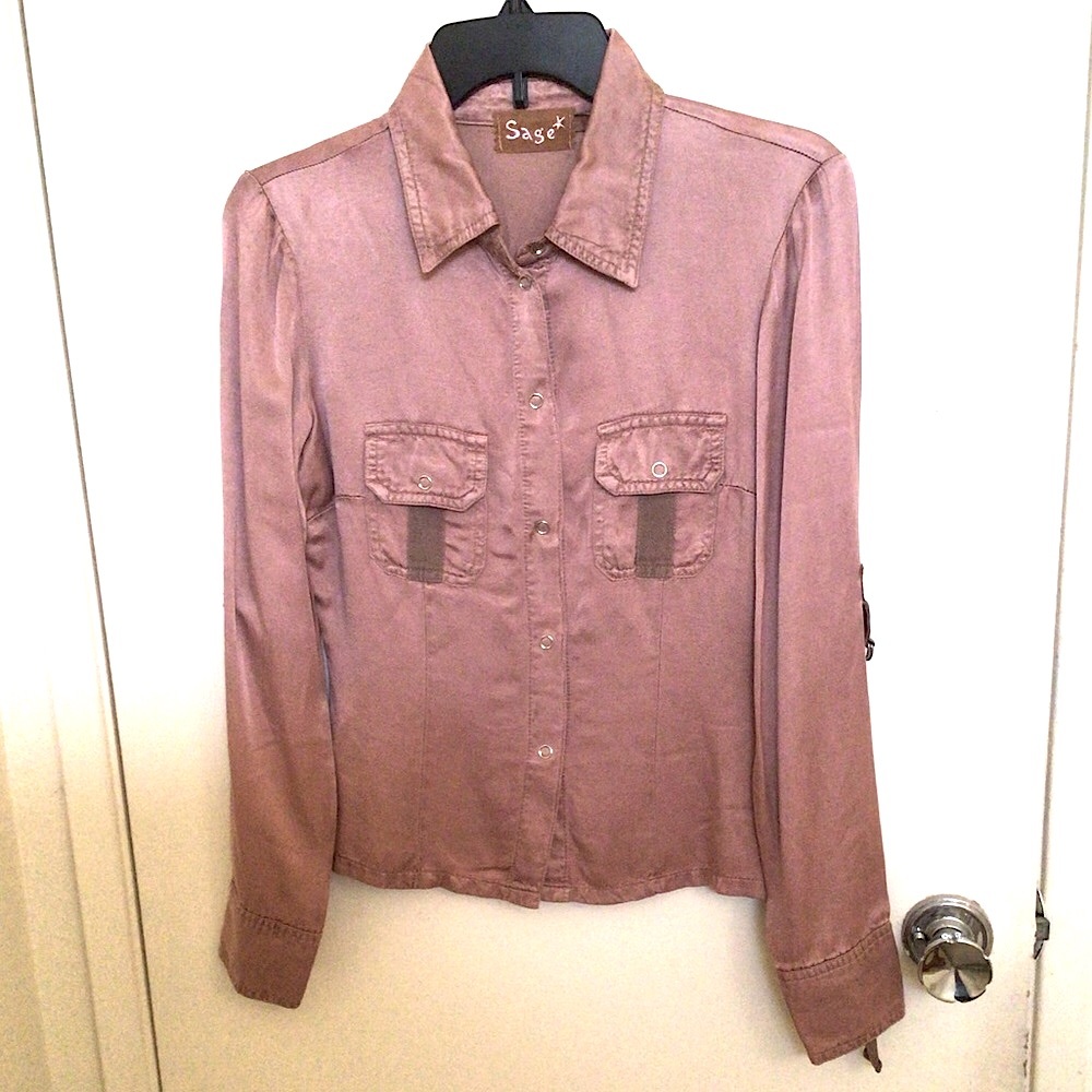 Vintage Sage Satin Shirt